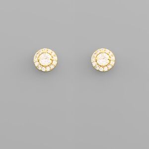 CZ Gold Dipped Crystal Studs